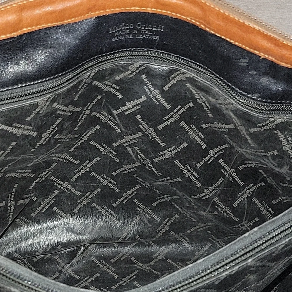 Vintage Marino Orlandi Black/Brown Large Leather Bag